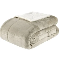 Plaid pilou XL uni L200X180 cm (4 modèles blanc/gris/rouge/beige) < Gifi