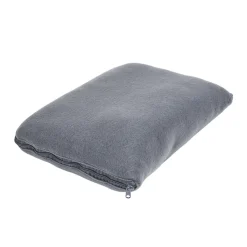 Plaid polaire gris 130x160cm 2en1 avec fermeture pour coussin < Gifi Online