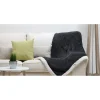 Plaid polaire réversible imitation fourrure gris foncé et blanc < Gifi New