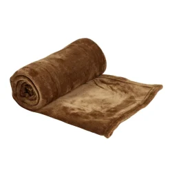 Plaid polaire uni marron 130x160cm < Gifi