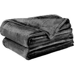 Plaid polaire uni noir < Gifi Outlet