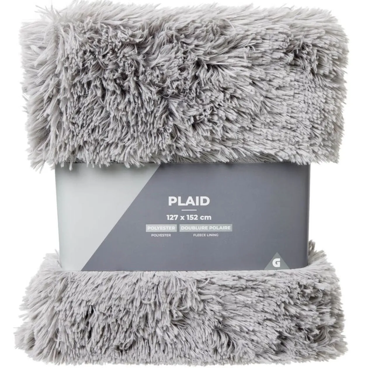Plaid shaggy doublure polaire 152 x 127 cm