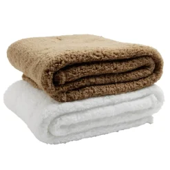 Plaid sherpa blanc L130x160cm