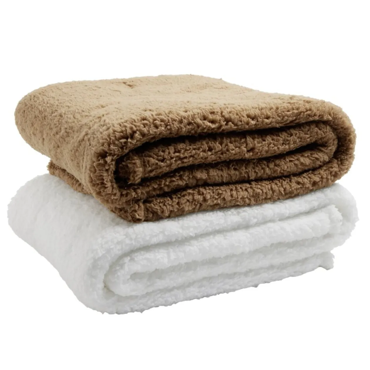 Plaid sherpa blanc L130x160cm