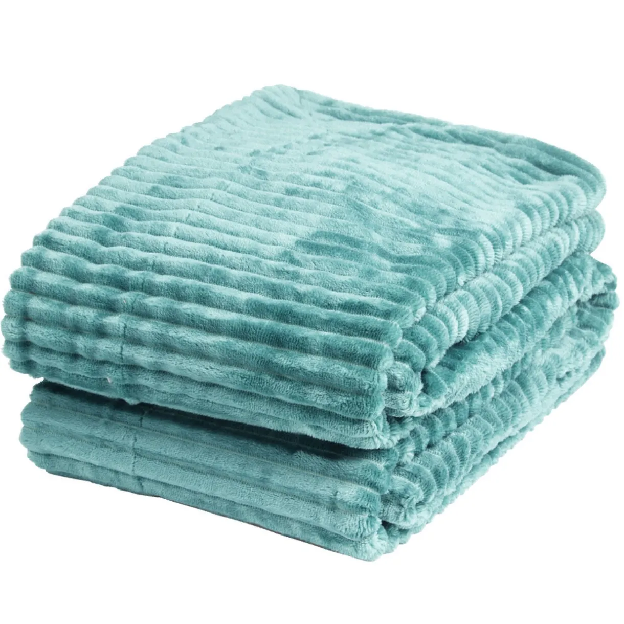 Plaid sherpa flanelle vert 130x160cm < Gifi Online