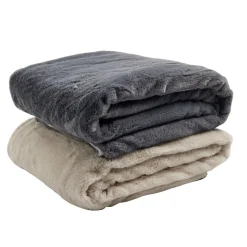 Plaid sherpa pilou pilou taupe L130x160cm < Gifi Online