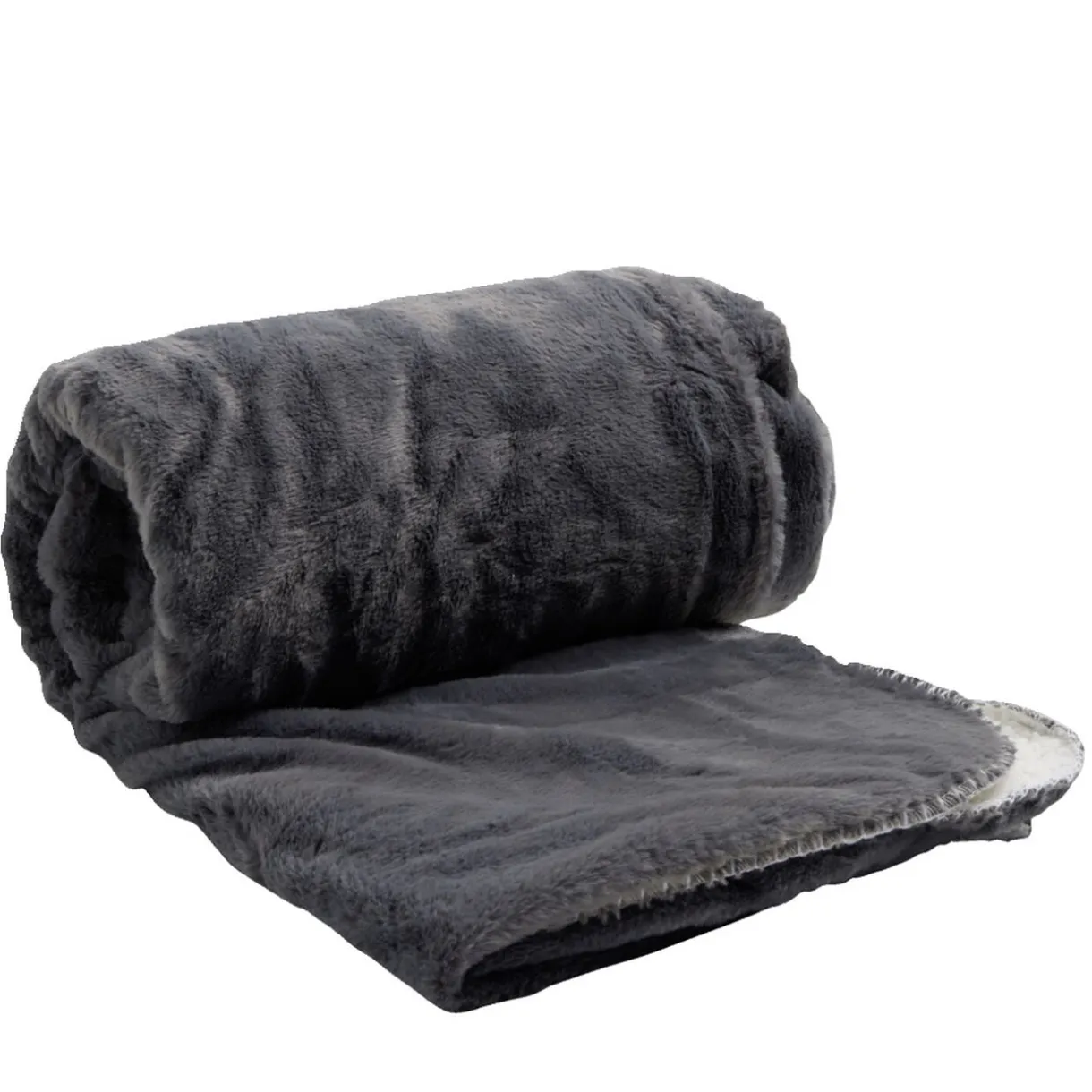 Plaid sherpa pilou pilou taupe L130x160cm < Gifi Online