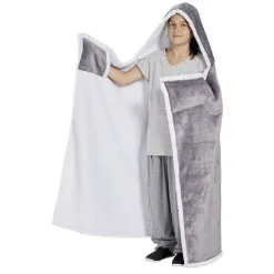 Plaid sweat enfant à capuche intérieur sherpa blanc - 2 modèles < Gifi Clearance