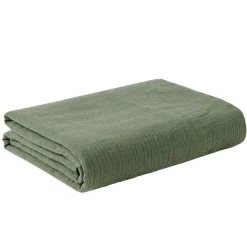 Plaid été gaze de coton vert 120x150cm < Gifi Best