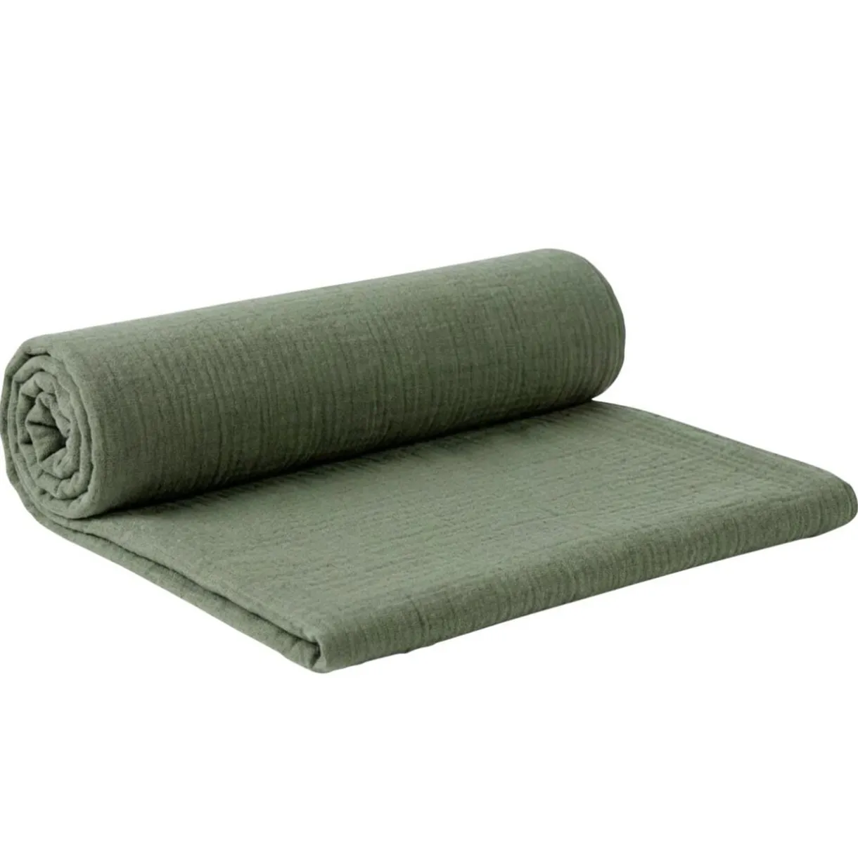 Plaid été gaze de coton vert 120x150cm < Gifi Best