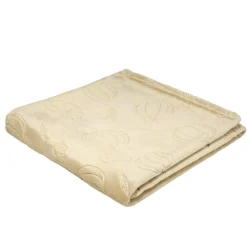Plaid velours relief motif automne 130x160cm (2 modèles marron ou beige) < Gifi