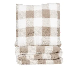 Plaid 130x160cm avec coussin 45x45cm motif tartan - 3 modèles < Gifi Online