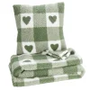 Plaid 130x160cm avec coussin 45x45cm motif tartan assorti (3 modèles)