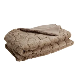 Plaid 130x160cm jacquard taupe ou beige (2 modèles)