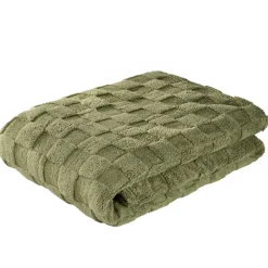 Plaid XL texture damier vert 180x220cm