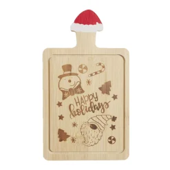 Planche apéro Noël en bambou 11x19cm (3 modèles)