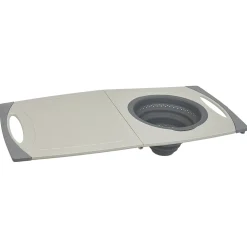 Planche à découper avec passoire rétractable silicone 56x29,5cm < Gifi