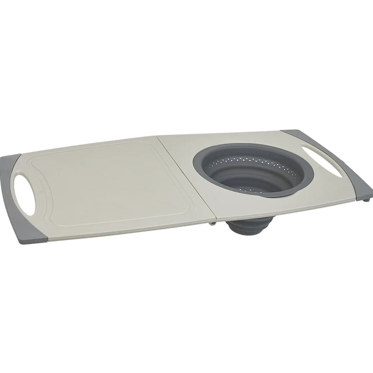 Planche à découper avec passoire rétractable silicone 56x29,5cm < Gifi