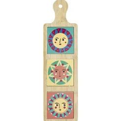 Planche de présentation apéritif bambou carreaux céramique 46,5x13x1cm < Gifi Hot