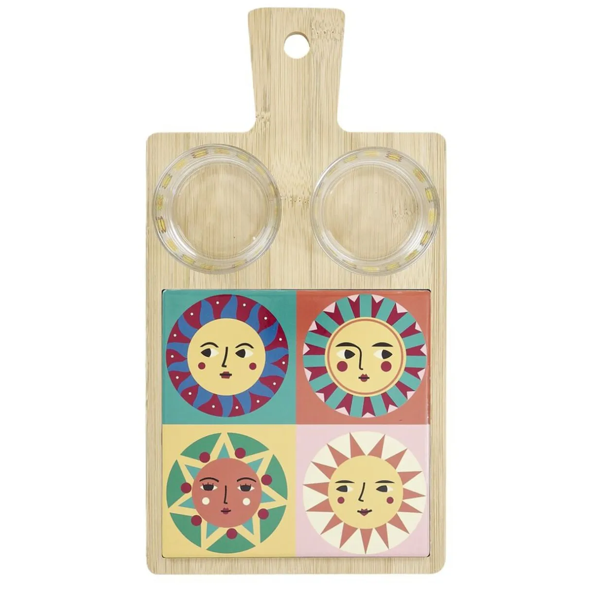 Planche de présentation apéritif bambou avec 2 ramequins 32x17x1cm < Gifi Best