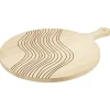 Planche à pizza ronde en bois avec poignée - Ø33xL44xép1,5cm < Gifi Online