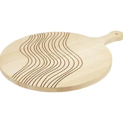 Planche à pizza ronde en bois avec poignée - Ø33xL44xép1,5cm < Gifi Online