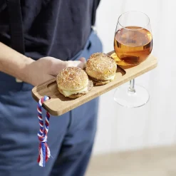 Planche à tapas en bois d'acacia avec porte-verre 8x25cm < Gifi Clearance
