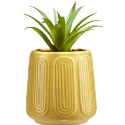 Plante artificielle dans pot en céramique jaune Ø11,5xH17,5cm < Gifi Clearance