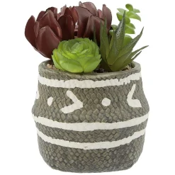 Plante artificielle dans pot en forme de panier en céramique