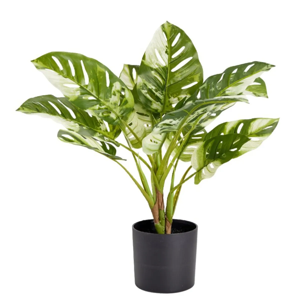 Plante artificielle en pot monstera vert 15 feuilles H50cm - 2 modèles < Gifi New