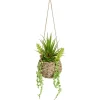 Plante artificielle en pot tressé à suspendre succulente verte - 4 modèles < Gifi Outlet