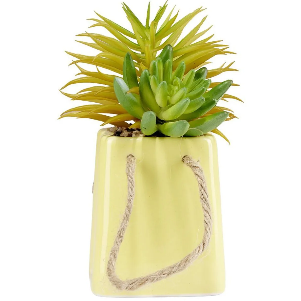Plante artificielle pot céramique avec corde < Gifi Outlet