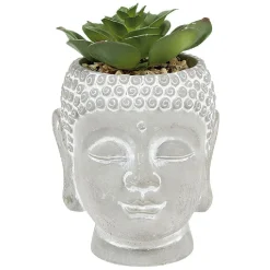 Plante artificielle tête de bouddha ciment