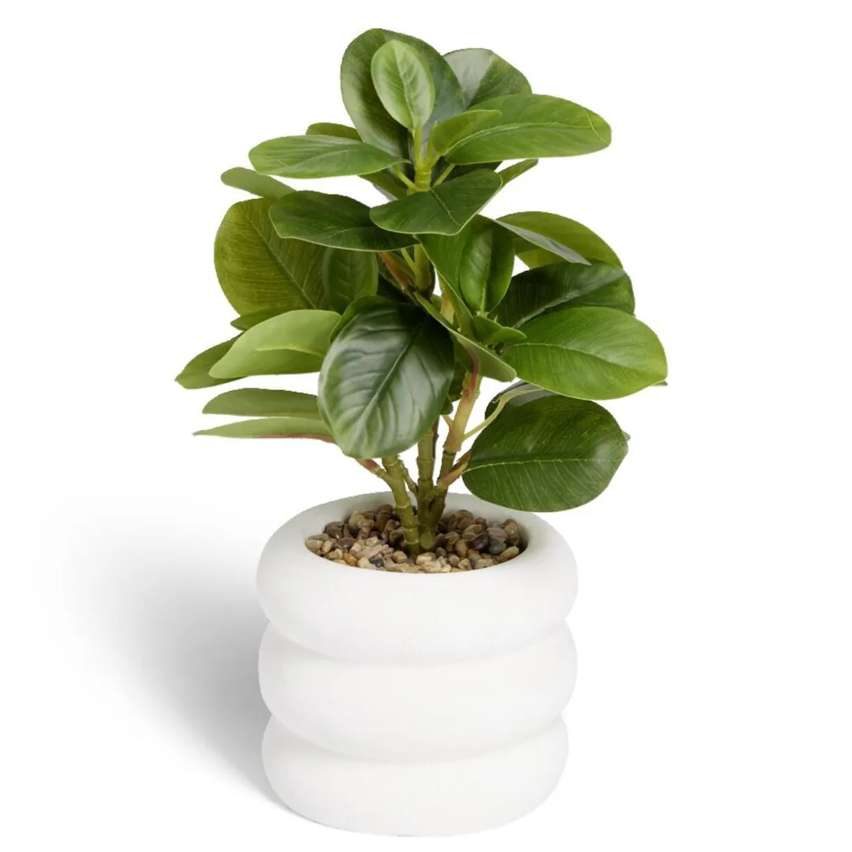Plante artificielle verte pot ciment blanc Ø12xH28cm < Gifi Hot