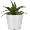 Plante grasse artificelle pot en zinc