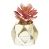 Plante grasse artificielle pot céramique doré Ø7xH9cm (2 modèles) < Gifi Sale