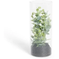 Plante verte artificielle dans tube en verre Ø8xH19cm < Gifi Outlet