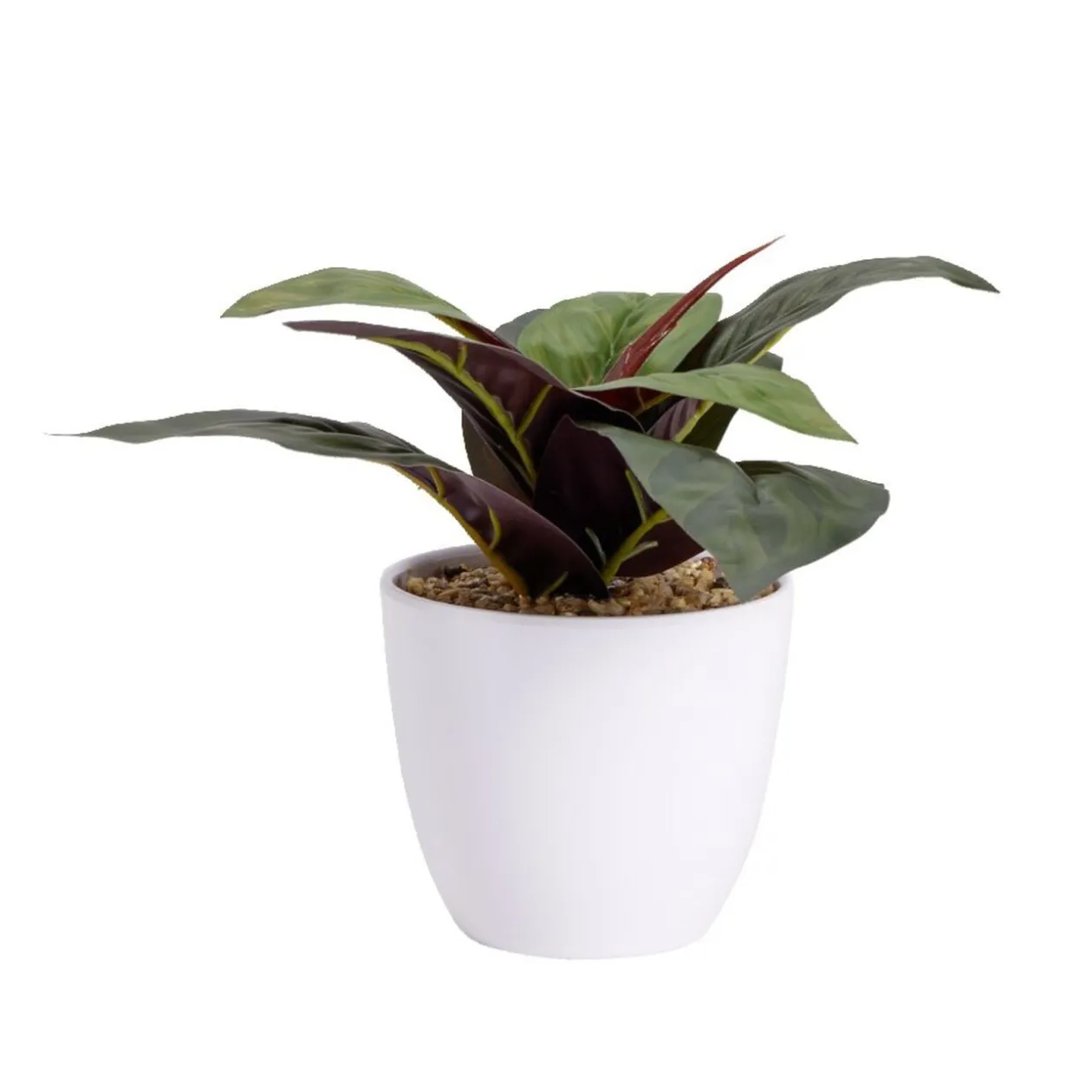 Plante verte artificielle pot blanc H20cm - 2modèles