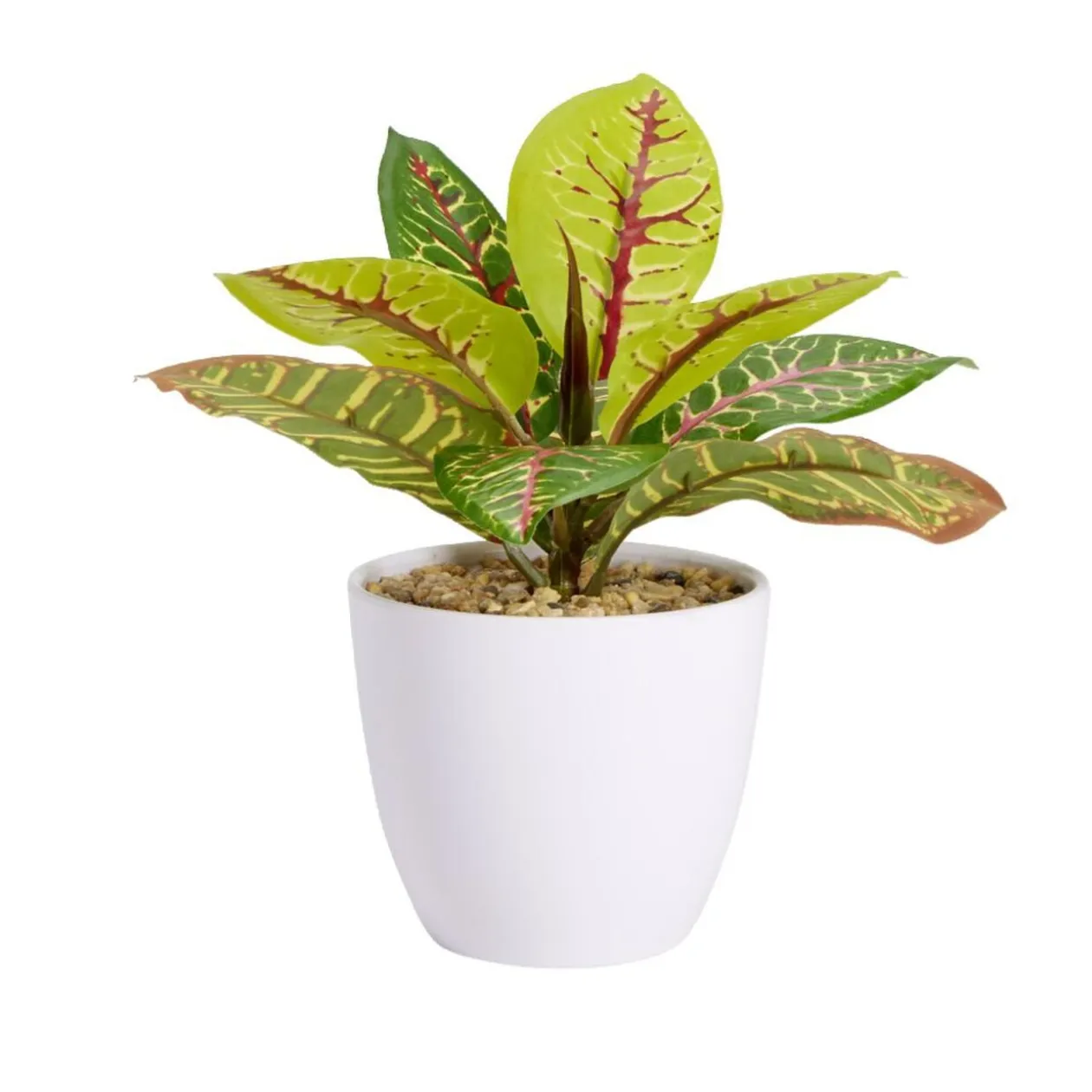 Plante verte artificielle pot blanc H20cm - 2modèles
