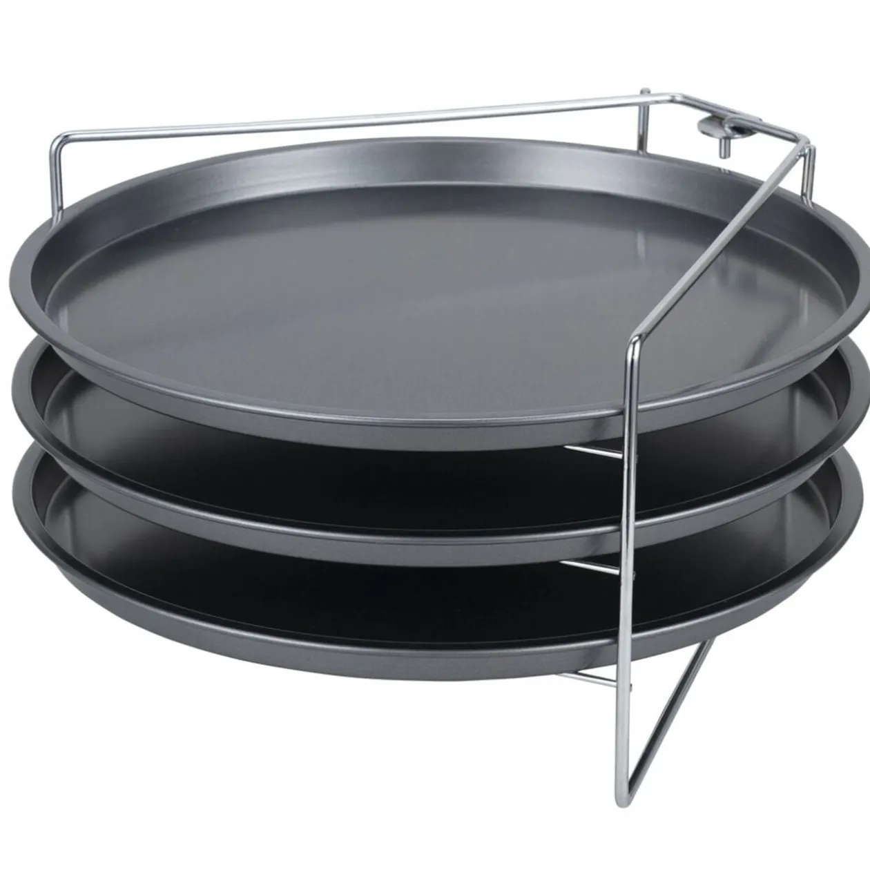 Plaque de cuisson Ø29cm x3 acier noir avec support 16,5x26,5xH5,5cm