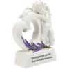 Plaque funéraire Ange+coeur sur socle motif lavande
