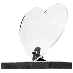 Plaque funéraire coeur transparent