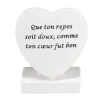 Plaque funéraire forme coeur avec message L13xH16cm < Gifi Discount