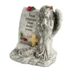 Plaque funéraire LED avec ange polyrésine gris 18,5x12xH20,5cm < Gifi Outlet