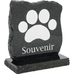 Plaque funéraire motif patte de Chien 18xH18cm noir < Gifi
