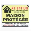 Plaque signalétique "Attention, maison protégée" - 24x20 cm < Gifi Sale