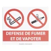 Plaque signalétique "Défense de fumer et de vapoter" - 24x20 cm < Gifi Clearance