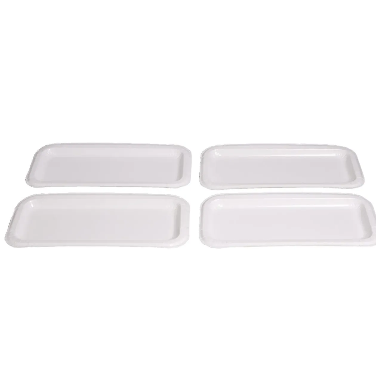 Plat à cake x4 en carton blanc 15,5x34cm