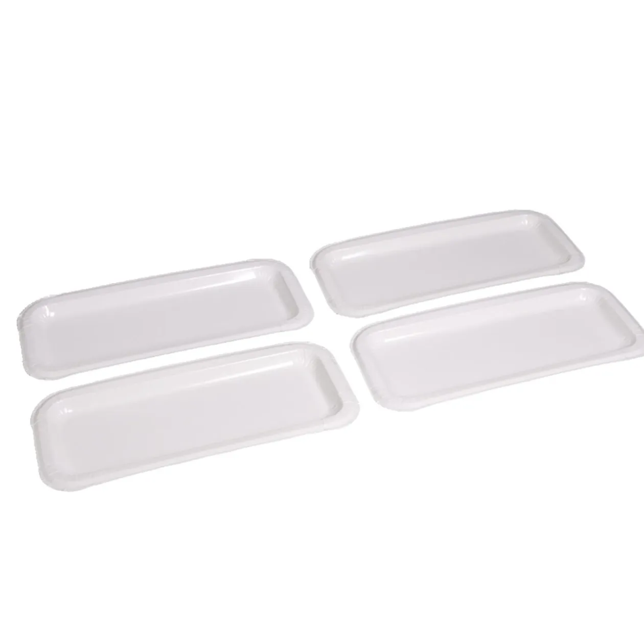 Plat à cake x4 en carton blanc 15,5x34cm