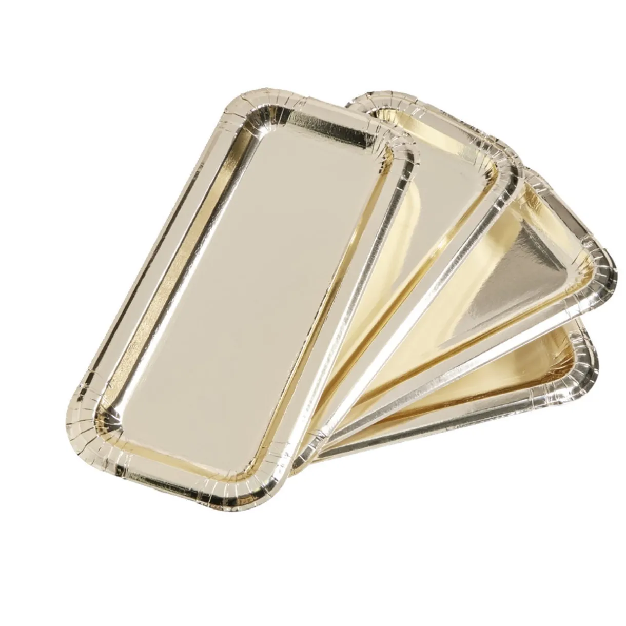 Plat à cake x4 en carton doré 15,5x34cm < Gifi New